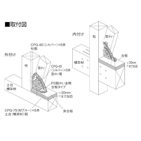 BXカネシン PS筋かい金物合板タイプ BX-093110
