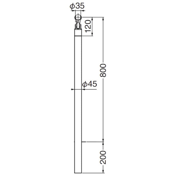 シロクマ 支柱埋込式 チーク ABR-701U AG ABR-701U-A