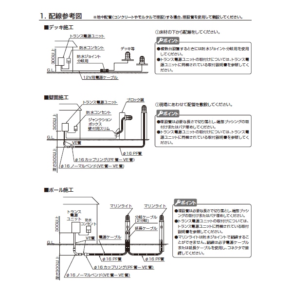 LIXIL エクステリアライト DC12V 美彩 マリンライト MRL-M 灯具 全2色 8VLH26SC