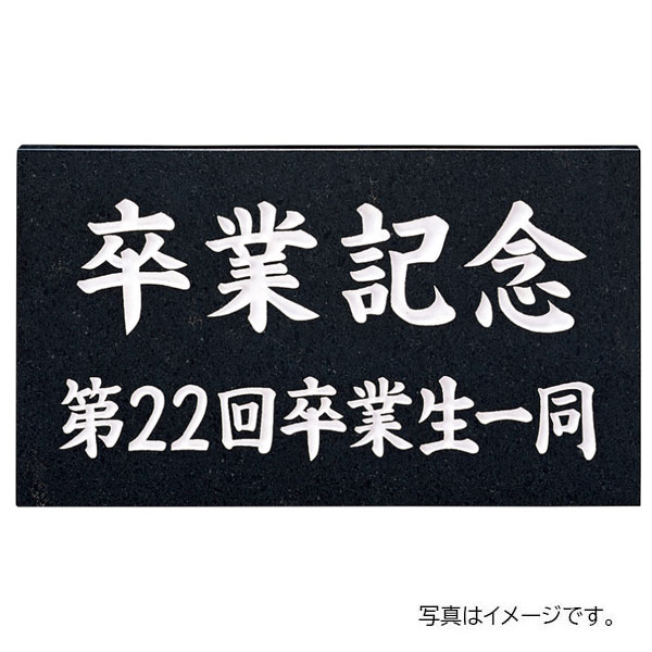 福彫 館銘板・商業サイン 天然石 黒ミカゲ(白文字) AZ-15 300W×170H×20t AZ-15