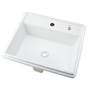 カクダイ 角型洗面器（１ホール・ポップアップ独立つまみタイプ）493-151H