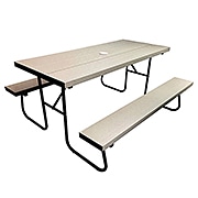 旭興進 人工木一体型ベンチテーブル1570２ AB  aks-39835